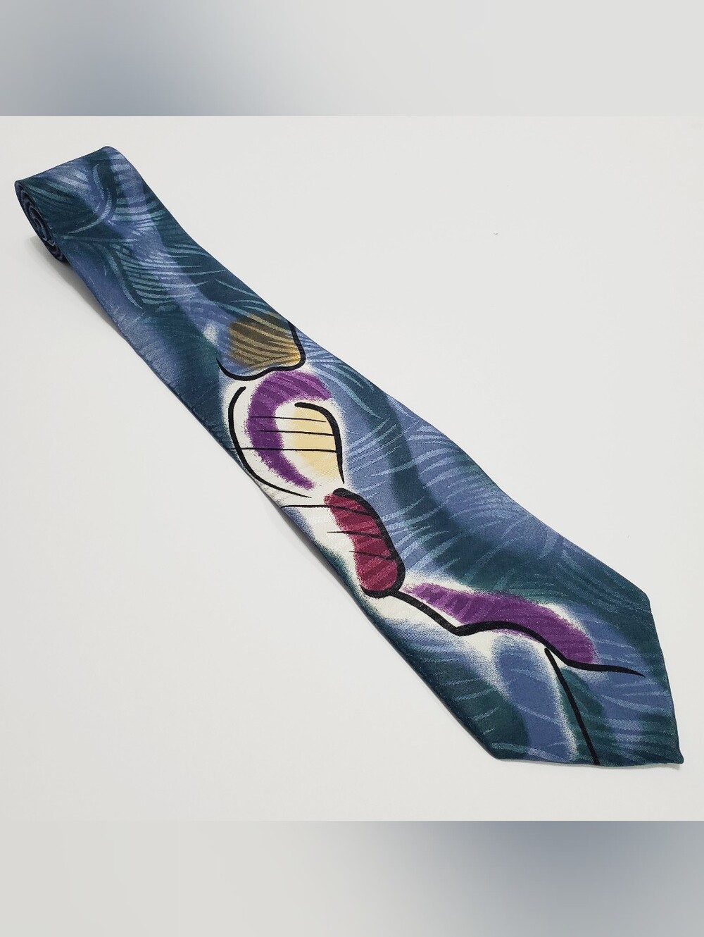 Wembley Starshine  Men's Neck Tie Blue Abstract Pattern 55x3.75"